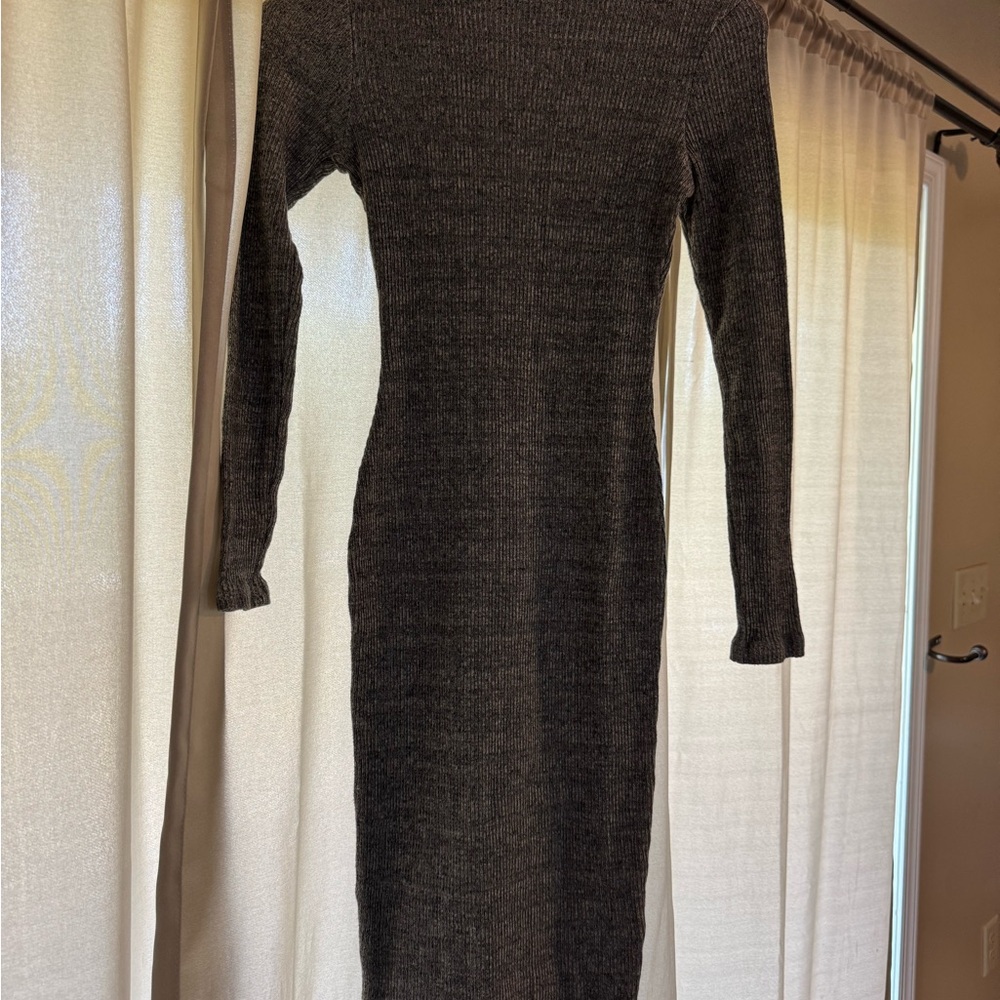 Lulu's Gray Sweater Dress Long Sleeve